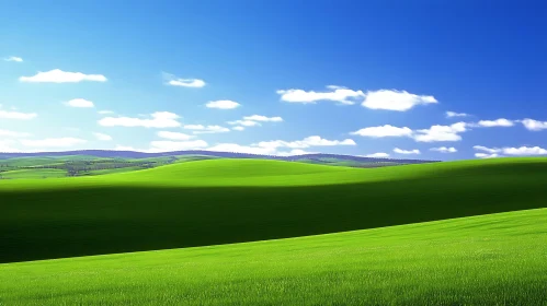 Rolling Green Hills and Azure Sky