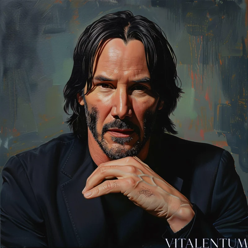 AI ART Intense Expression of Keanu Reeves