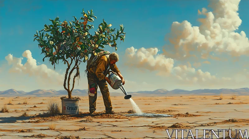 AI ART Hope in the Desert: The Money Tree