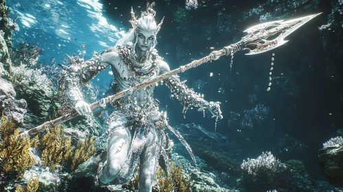 Underwater Warrior with Spear