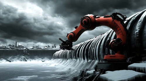 Dystopian Dam with Robot