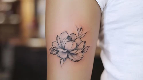 Floral Tattoo Design on Inner Arm