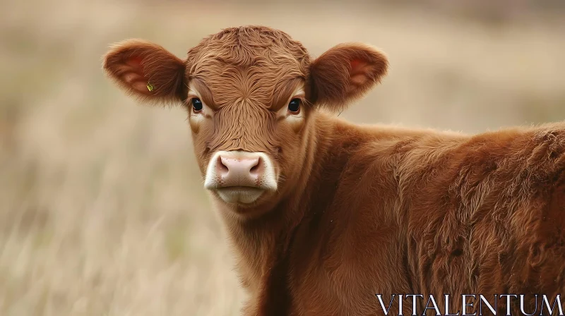 Close-Up of a Brown Calf AI Image