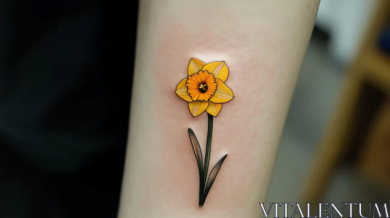 Daffodil Tattoo Design AI Image