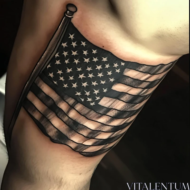 Intricate Tattoo of USA Flag AI Image