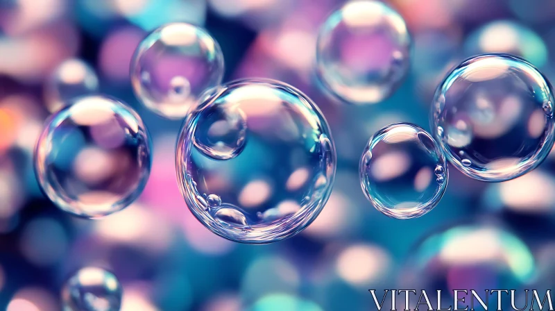 AI ART Ethereal Floating Bubbles with Pastel Reflections