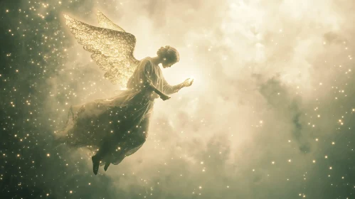 Angel Descending from Starry Heavens