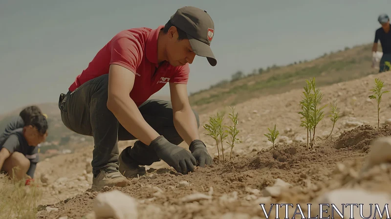 Tree Planting for a Greener Future AI Image