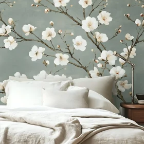 Tranquil Bedroom Interior with Floral Accents