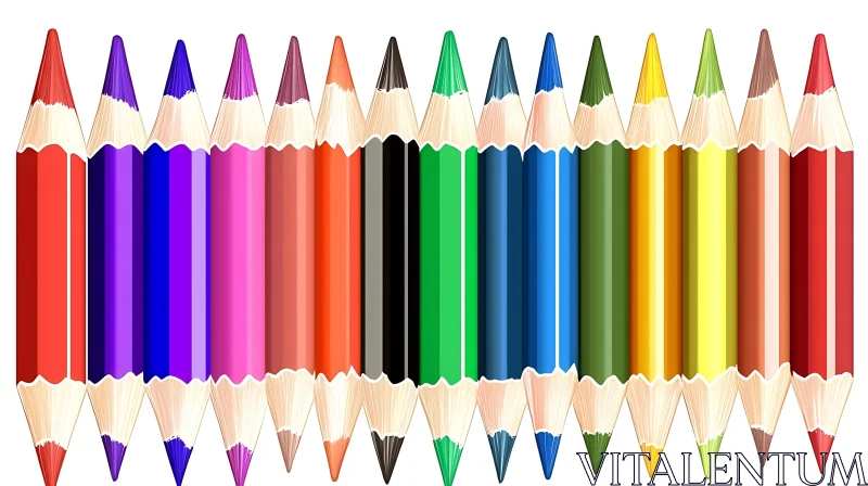 Rainbow of Pencils: An Artistic Display AI Image