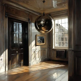 Interior Scene with Sunlight and Sphere