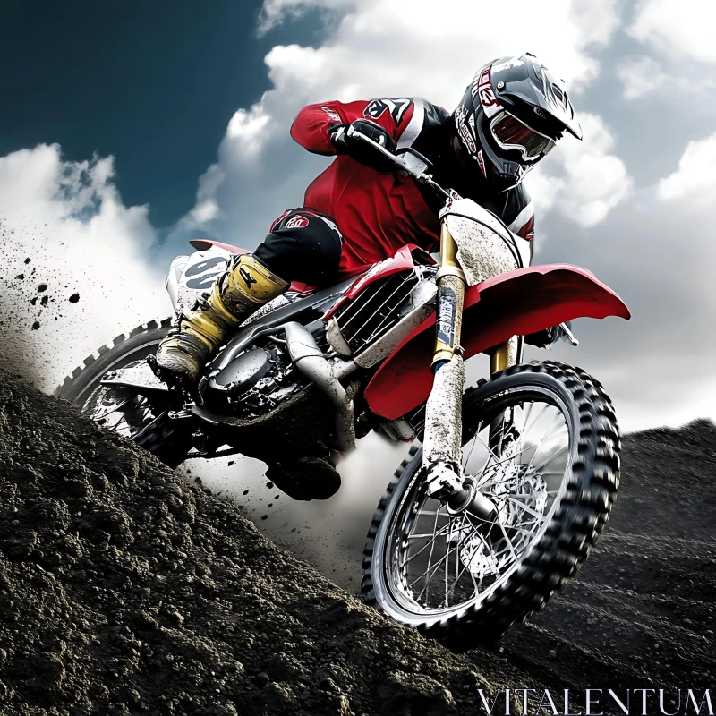 Motocross Rider in Action AI Image