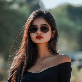 Stylish Woman in Sunglasses Portrait