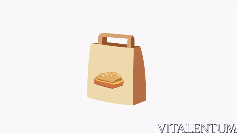 Burger Fast Food Takeout Bag Design AI Image