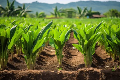 Agricultural Field with Green Plants