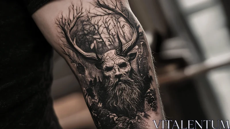 Fantasy Forest Tattoo on Arm AI Image