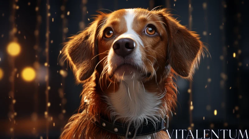 Mesmerizing Portrait of a Dog in Rainstorm AI Image