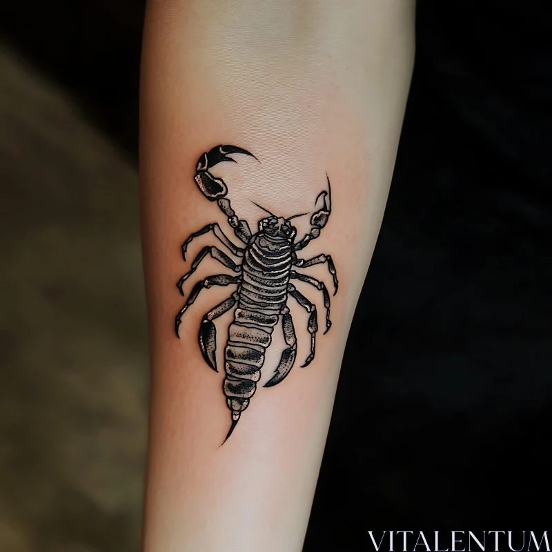 Scorpion Tattoo Design on Forearm AI Image