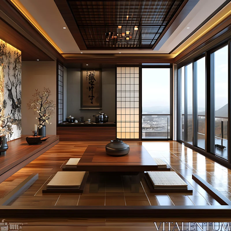 AI ART Zen Interior with Natural Light