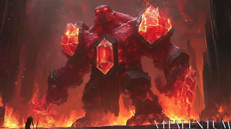 AI ART Magma Titan: Guardian of the Flames