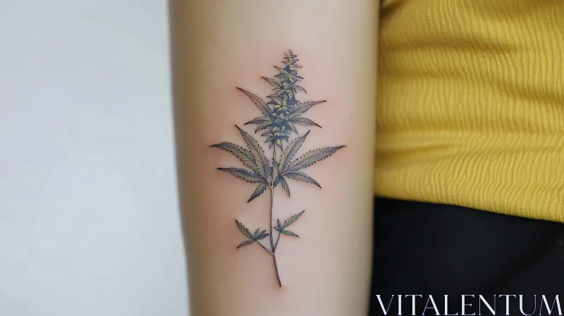 Botanical Tattoo on Arm AI Image