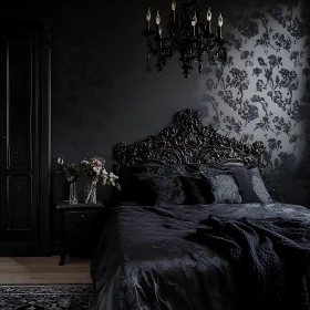 Gothic Bedroom with Chandelier