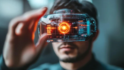Man with VR Headset: A Digital Frontier