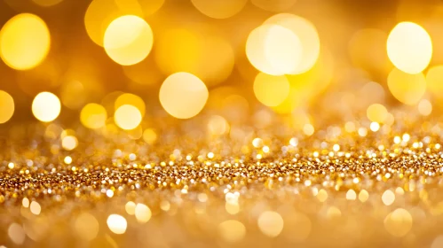 Luxurious Golden Glitter and Bokeh Effect