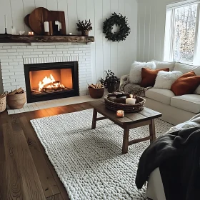 Warm Interior with Fireplace