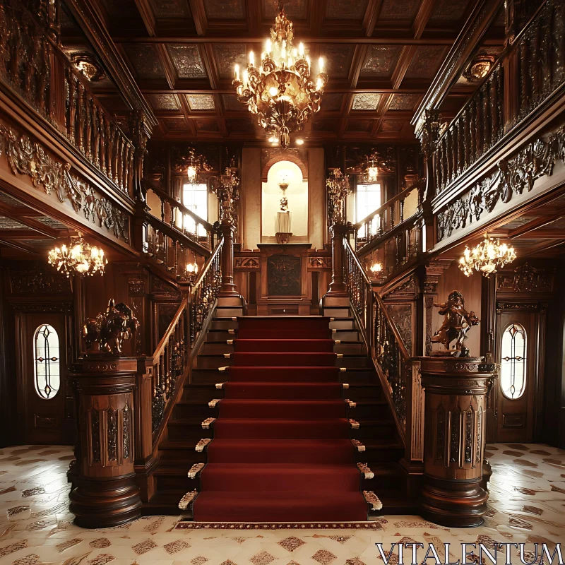 AI ART Ornate Staircase in a Luxurious Home