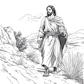 Line Art: Desert Walker