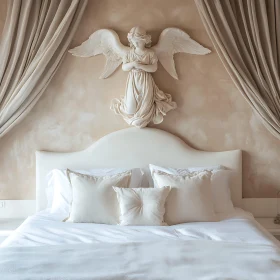 Serene Bedroom Interior with Angelic Decor