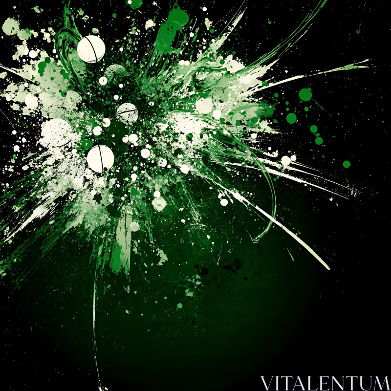 AI ART Green Splatter Art Composition