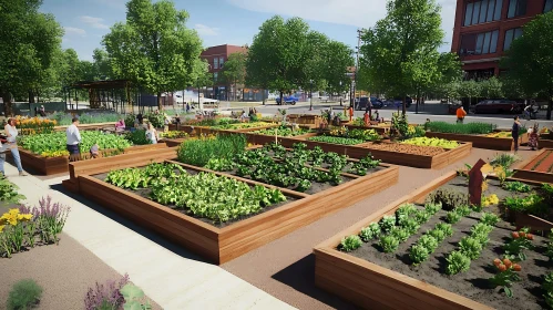 Thriving Community Garden in the City