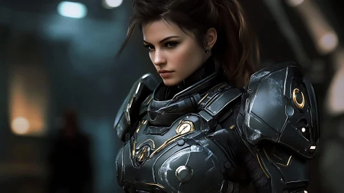 Cyborg Female Hero in Advanced Armor