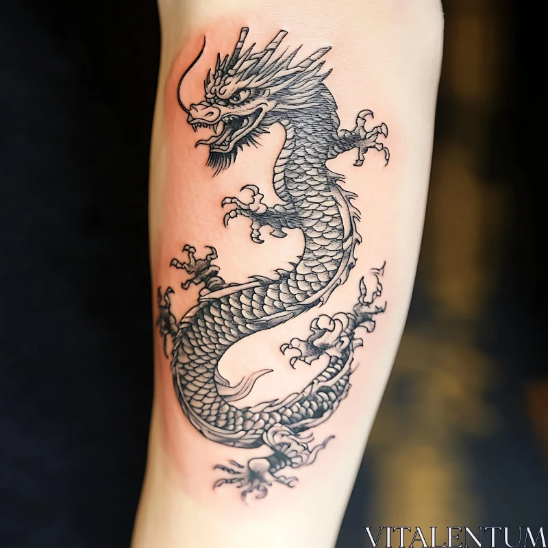 Detailed Dragon Tattoo Art AI Image