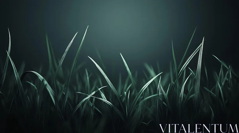 AI ART Moody Green Grass Close-Up