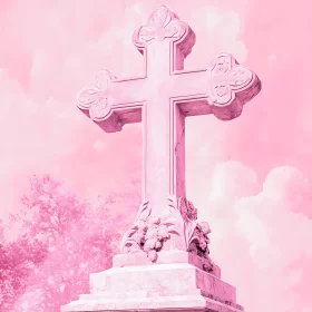 Floral Cross in Pink Hues