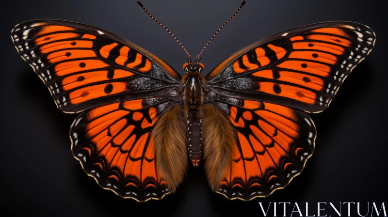 Colorful Orange and Black Butterfly - Aerial View Art Installation AI Image