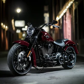 Classic Motorcycle in Urban Setting