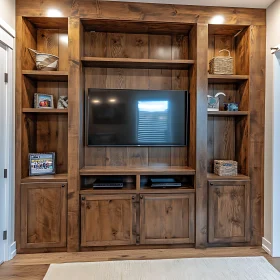 Built-in Wooden Shelving Unit