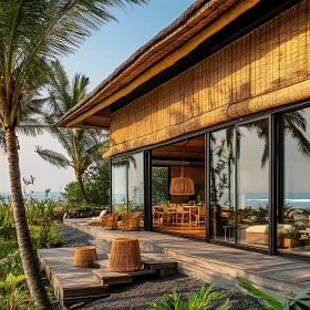 Beachfront Home with Wicker Furniture