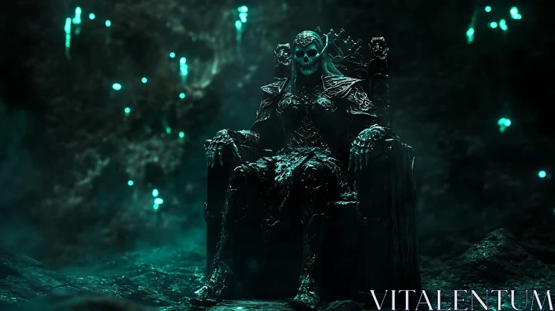 Enthroned Skull Figure AI Image