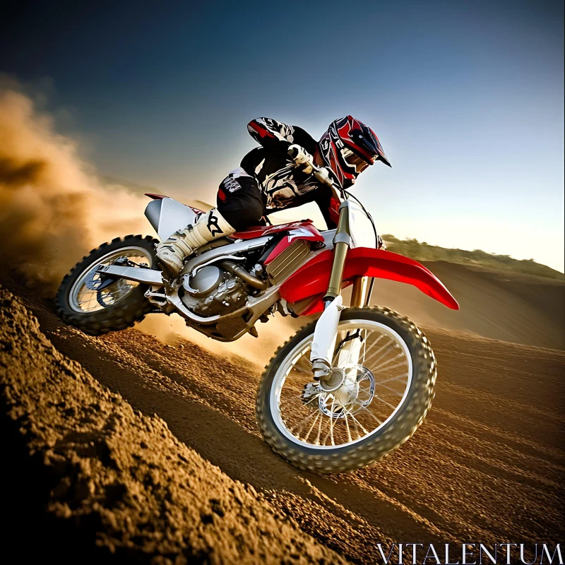 Motocross Bike Sand Racing AI Image