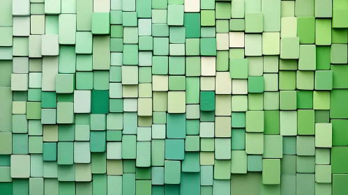 Shades of Green Square Mosaic