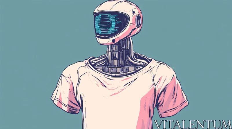 Robot in Casual Wear Illustration AI Image