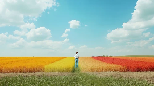 Person in a Multicolored Field