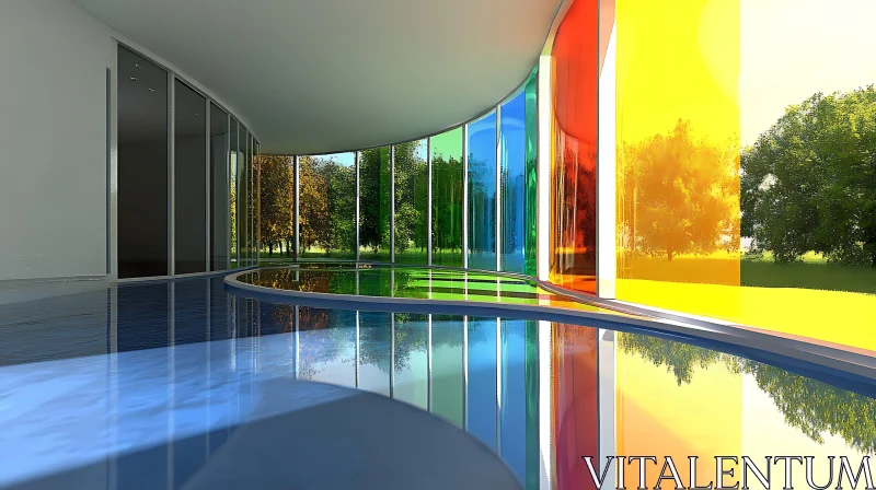 AI ART Modern Architecture Glass Reflection