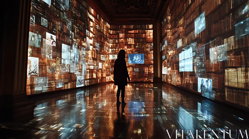 Reflections in the Hall of Books AI Image