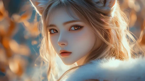 Fox-Eared Woman: A Portrait of Serenity